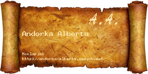 Andorka Alberta névjegykártya